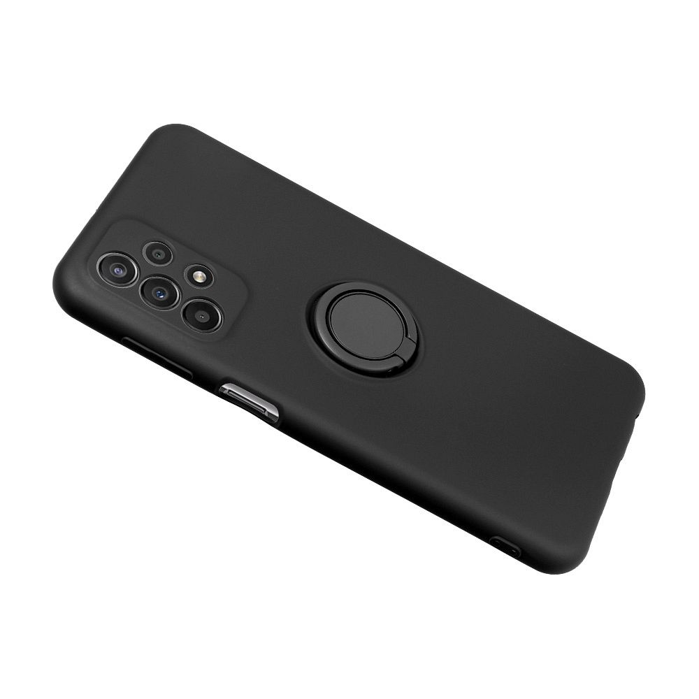 Husa Protectie cu Inel din Silicon Soft Samsung S23 - Negru - 3 | YEO